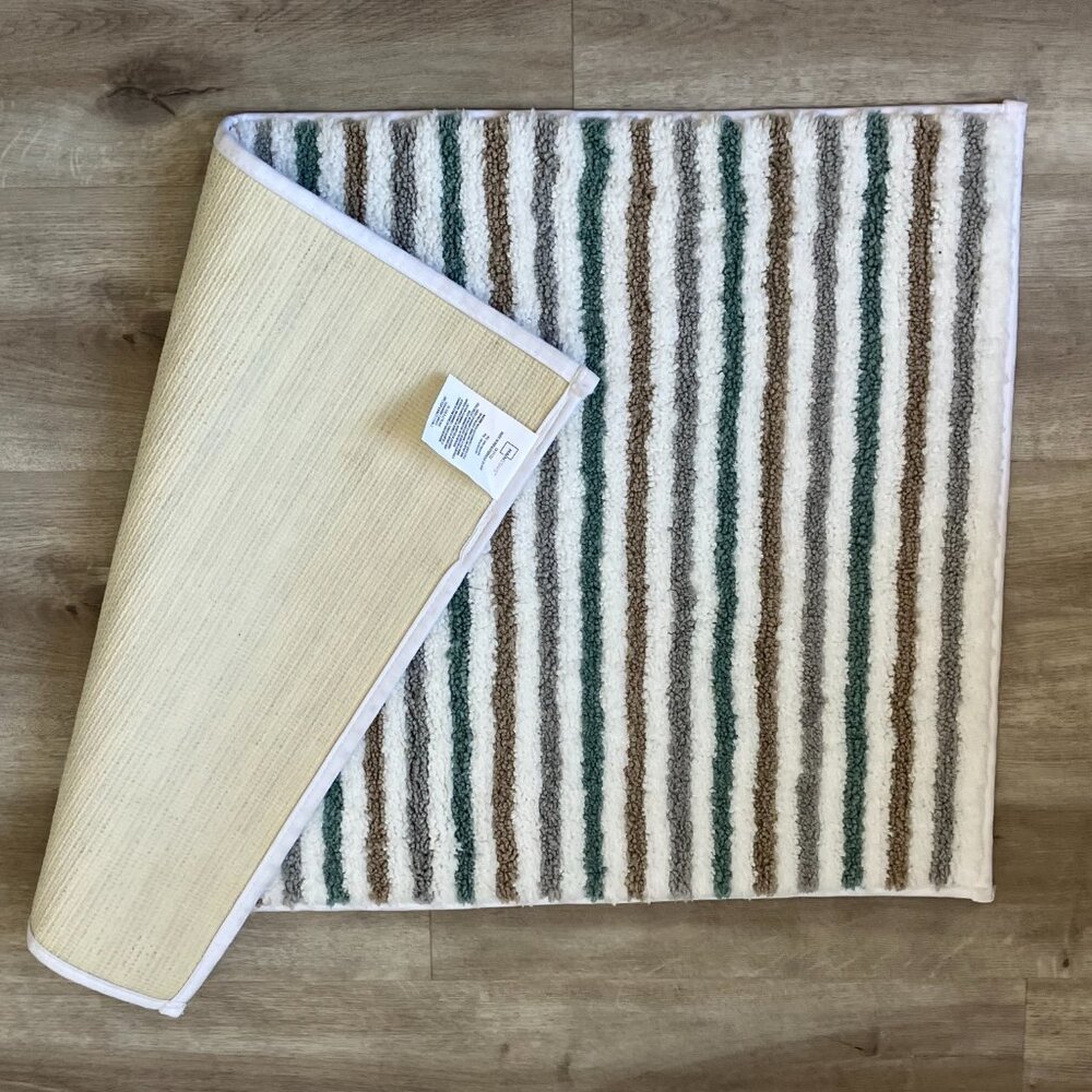 Mainstays Multi-Color Stripe Rectangular Bath Rug NWOT